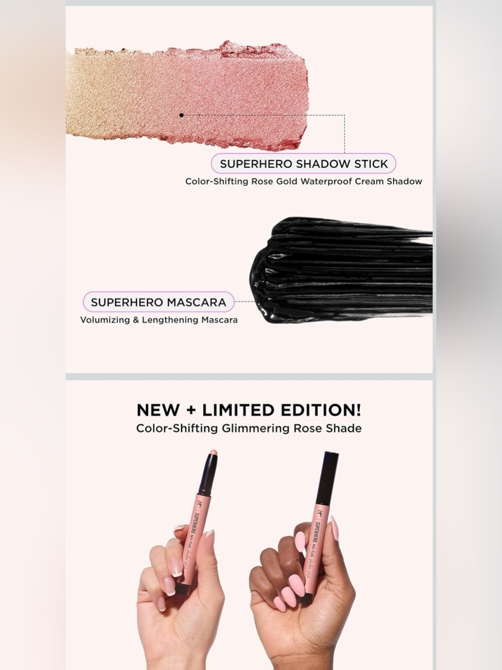 it cosmetics Superhero Mascara & Shimmer Eye Duo - Pink - Picture 2 of 2